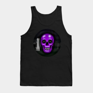 Skull, bruise purple, with background Tank Top